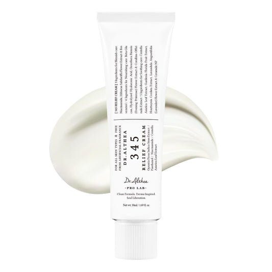 Dr.Althea 345 Relief Cream | Daily Face Moisturizer | Blemish Relief Care | Soothing Recovery & Moisture with Niacinamide, Panthenol | Korean Vegan Skincare for All Skin Types | 1.7 Fl Oz (Pack of 1)